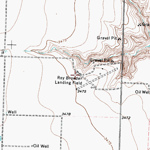 Topographic Map of Roy Browder Airport (historical), TX