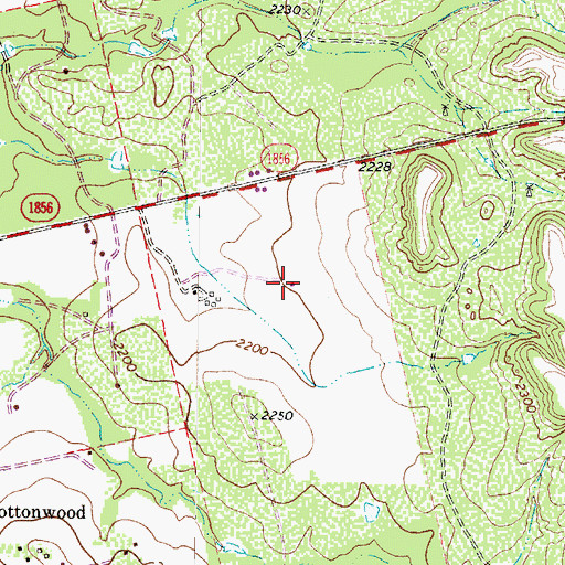 Topographic Map of Gesin Ranches Airport, TX