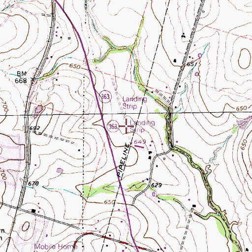 Topographic Map of Little Elm Field (historical), TX