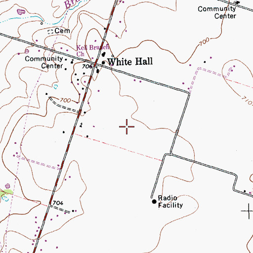 Topographic Map of Little Peach Airport, TX