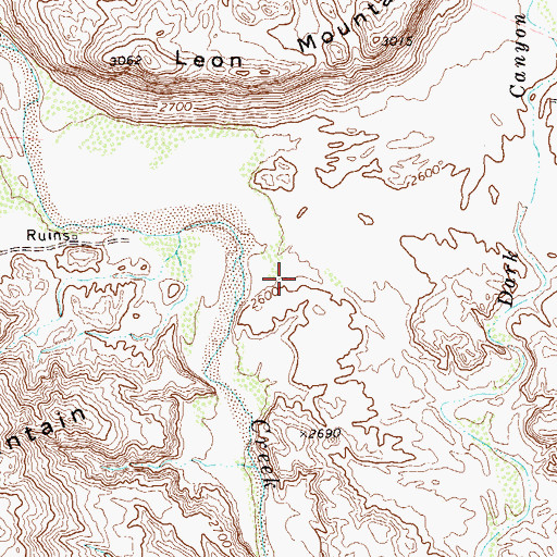 Topographic Map of La Leona Airport (historical), TX