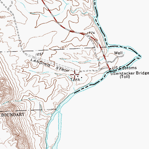 Topographic Map of Heath Canyon Airport, TX