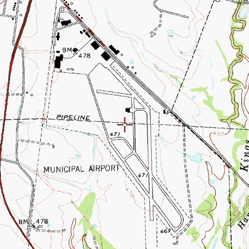 Topographic Map of Terrell Municipal Airport, TX