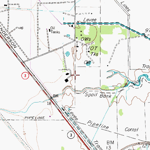Topographic Map of Austinia Airport, TX