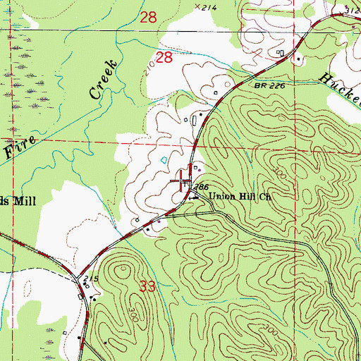 Topographic Map of Union Hill Cemetery, AL