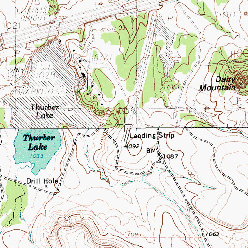 Topographic Map of Thurber Lake Airport, TX