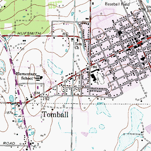Topographic Map of Tomball Regional Hospital Heliport, TX