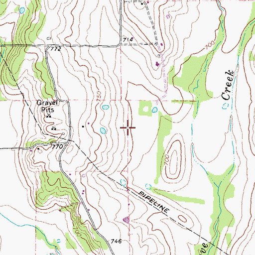 Topographic Map of Rowland R Airfield, TX