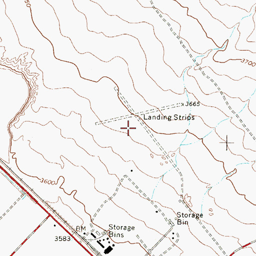 Topographic Map of Tornillo Feed Yards Airport (historical), TX