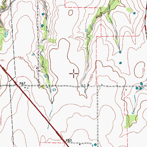 Topographic Map of Red Wing Airport, TX