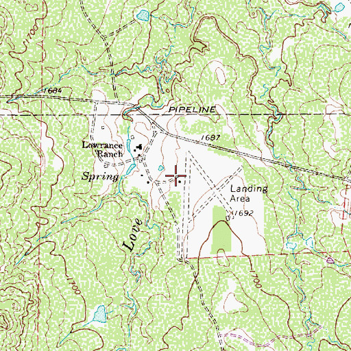 Topographic Map of Lowrance Ranch Airport, TX
