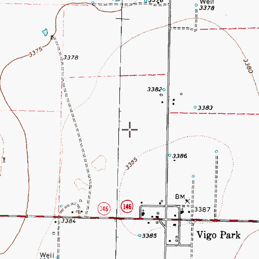 Topographic Map of Vigo Park Airport, TX