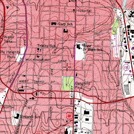 Topographic Map of Medical Center Hospital Heliport, TX