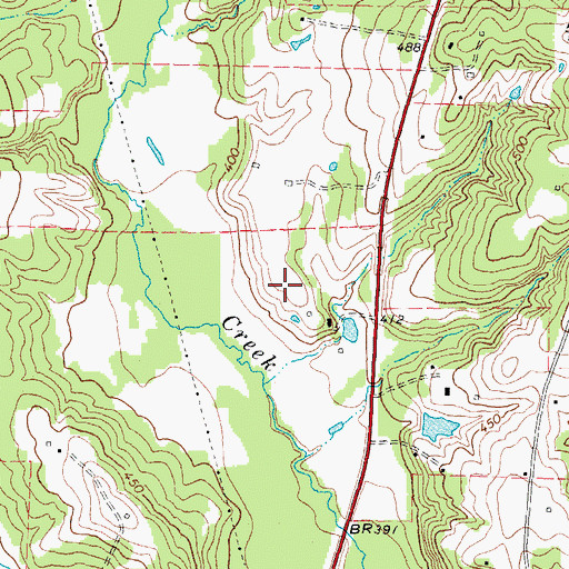 Topographic Map of Pineridge Airport, TX