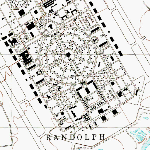 Topographic Map of Randolph Air Force Base, TX