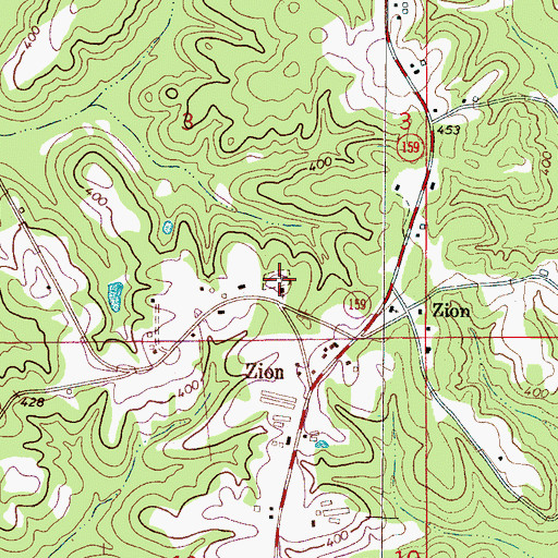Topographic Map of Zion Cemetery, AL