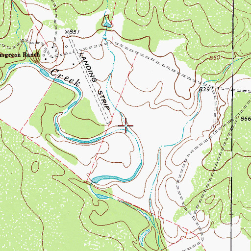 Topographic Map of Holmgreen Ranch Airport (historical), TX