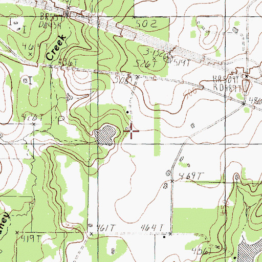 Topographic Map of Basslake Airport (historical), TX