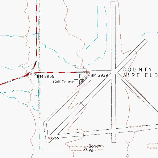 Topographic Map of Culberson County Airport, TX