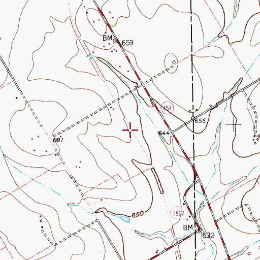 Topographic Map of Venus Airport, TX