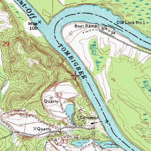 Topographic Map of Lovers Leap, AL