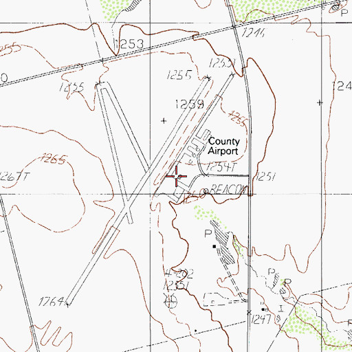 Topographic Map of Wilbarger County Airport, TX