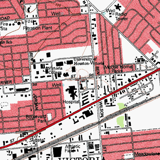 Topographic Map of Citizens Medical Center Heliport, TX