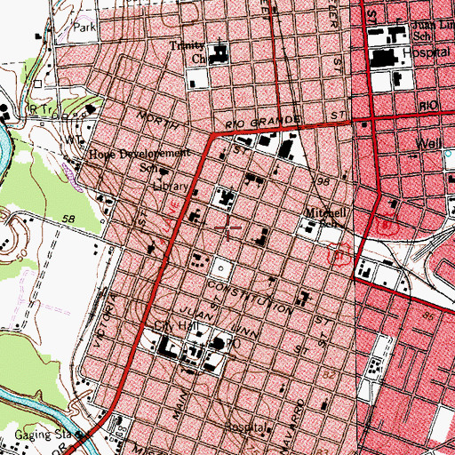 Topographic Map of One O'Connor Plaza-Tower Heliport, TX