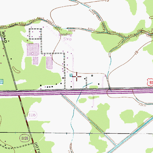 Topographic Map of Jenkins Airport, TX