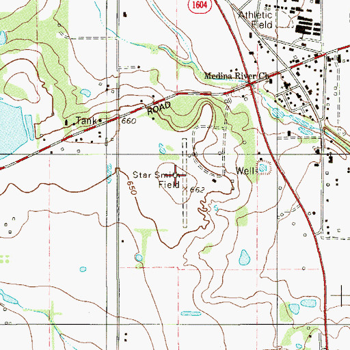 Topographic Map of Star Smith Field, TX