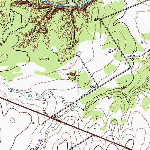 Topographic Map of Scott Airport, TX