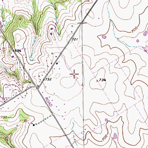 Topographic Map of Rabbit Run Airport, TX
