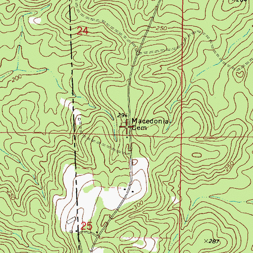 Topographic Map of Macedonia Baptist Church (historical), AL
