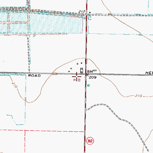 Topographic Map of Pfeffer & Son Farms Airport, TX