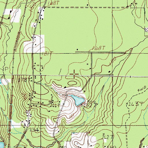 Topographic Map of Cow Pasture Airport (historical), TX