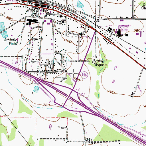 Topographic Map of Waskom Heliport, TX