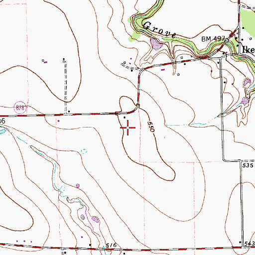 Topographic Map of Hurn Airport, TX