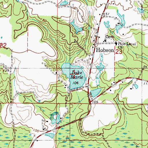 Topographic Map of Marie Lake, AL