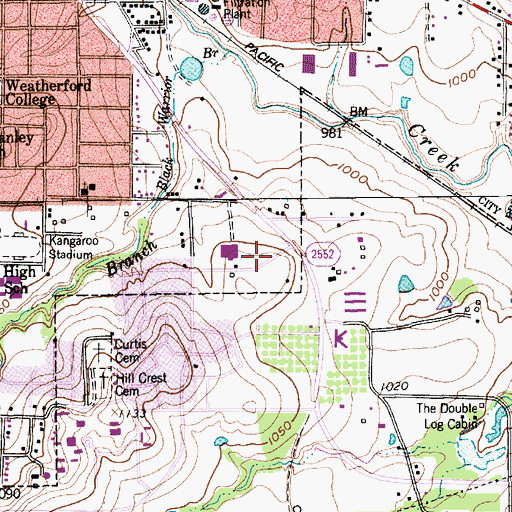 Topographic Map of Campbell Memorial Hospital Heliport, TX