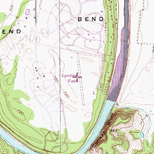 Topographic Map of Horseshoe Bend Airport, TX