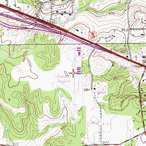 Topographic Map of Parker County Airport, TX