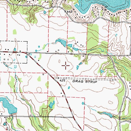 Topographic Map of Nuttall Airport (historical), TX