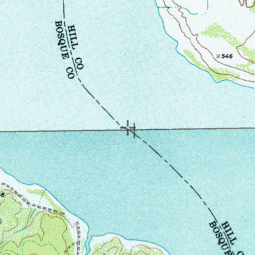 Topographic Map of Lake Whitney Country Club Airport, TX