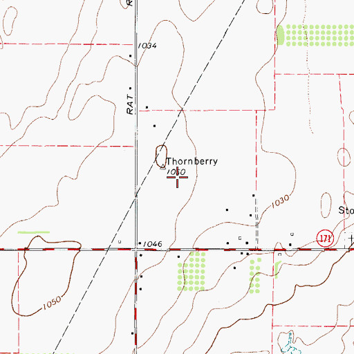 Topographic Map of Buntons Field (historical), TX