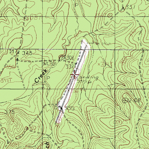 Topographic Map of Scrappin Valley Airport, TX