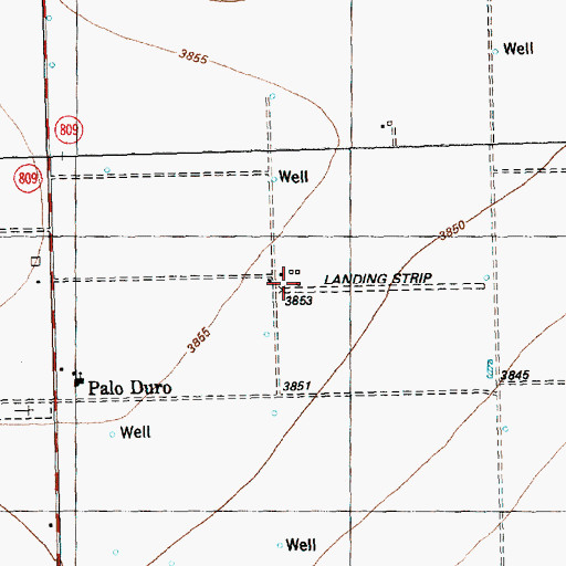 Topographic Map of Moore Airport (historical), TX