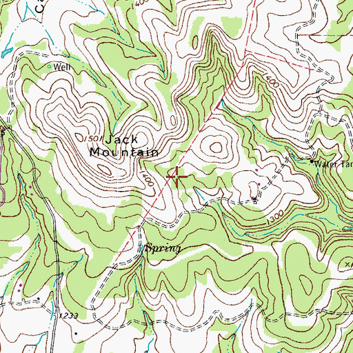 Topographic Map of Garnett Ranch Airport, TX