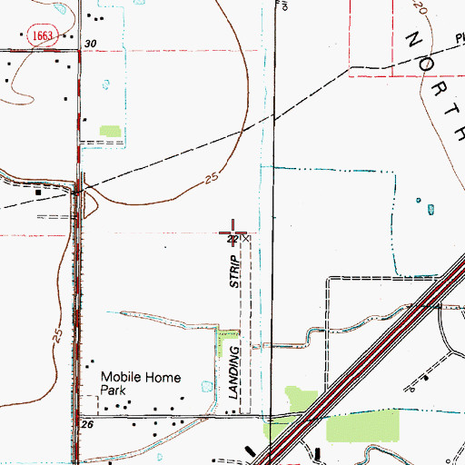 Topographic Map of M and M Winnie Airport (historical), TX