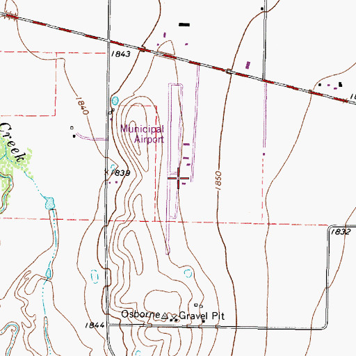 Topographic Map of Winters Municipal Airport, TX