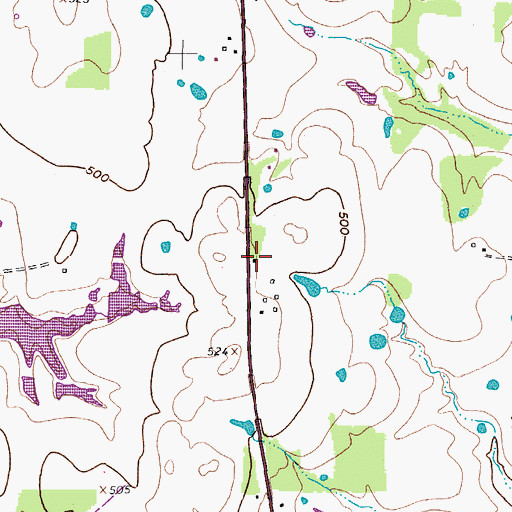 Topographic Map of Marlin's Meadow Airport, TX